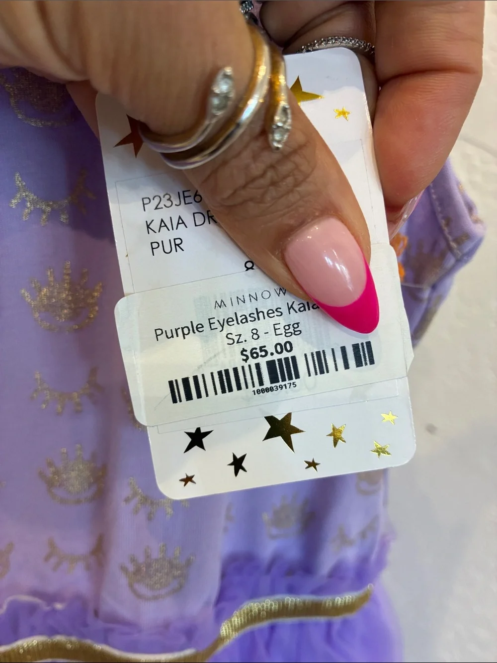 Egg Lavender Tulle Princess Dress with Gold Details